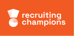 Recruiting Champions Logo weiß-orange-quer